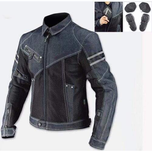 JK-006 summer leisure denim mesh coat racing motorcycle riding jacket suit men heavy motorcycle Rider with Protection