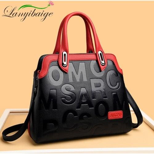 Luxury Letter Handbags Women Bags Designer PU Leather Shoulder Crossbody Bags For Women 2021 Simple Female Trended Bag