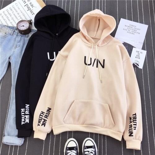 Hoodies Women Hooded Plus Velvet Thicker Chic Loose Oversize Streetwear Trendy Leisure Korean Style Harajuku New