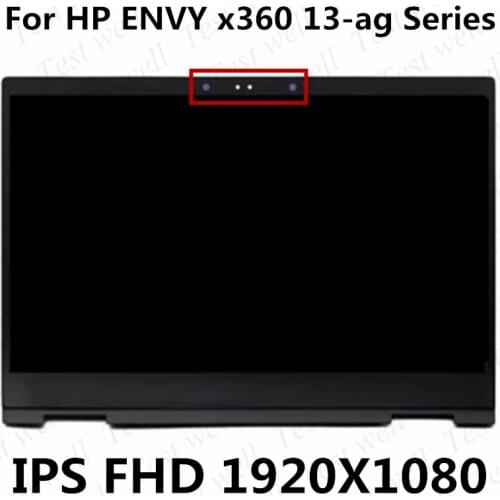 Original LP133WF4.SPA4 M133NVF3.R0 FHD IPS LED LCD Touch Screen Glass Panel Assembly + Bezel for HP ENVY x360 13-ag Series