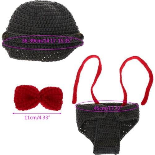 1 Set Baby Costume Suspender Hat Trousers Bowknot Tie Cosplay Cute Funny Clothing Props Newborn Outfit Photography Birthday Boys