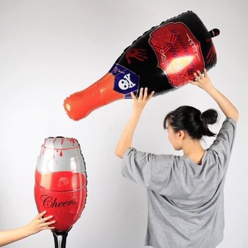 1pc Happy Halloween Foil Balloons Bottle Cup Cheers Party Decorations Kids Air Inflatable Toys Pumpkin Bat Ghost Helium Globos