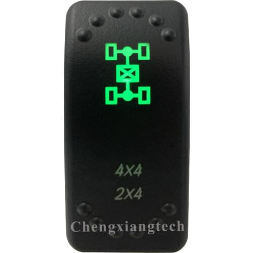 12V/24V Car Boat 3 Pins SPST ON/OFF Green & Blue Led Light Rocker Toggle Switch 4x4/2x4 for Carling ARB Narva 4x4