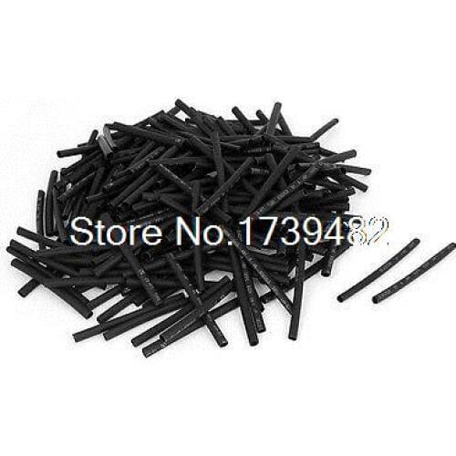 200pcs Black 3mm Dia 2:1 Polyolefin Heat Shrink Tubing Shrinkable Tube 60mm