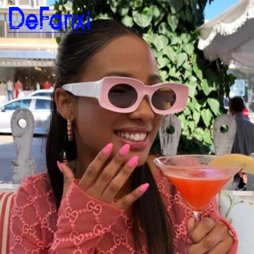 Thick Pink Rectangle Sunglasses Oversized Women Shades Vintage Brand Sun Glasses Female Luxury Colorful Eyewear UV400