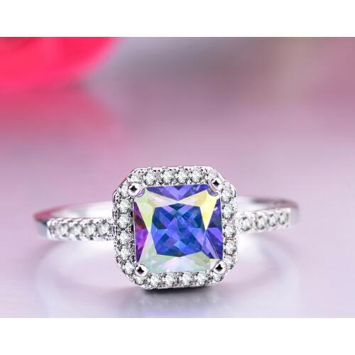 2019 New Fashion Design Big Zircon CZ Zirconia Stone S925 Sliver filled Rings For Women Engagement Jewelry Gift