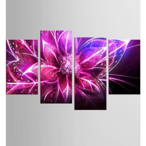 4 pieces of an abstract flower wall art picture modern home decoration living room or bedroom canvas print painting wall picture