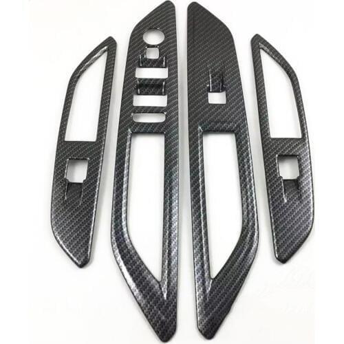 4pcs/set Car Interior Door Armrest Window Lift Switch Trim Cover Decorate Fit For 2017 Peugeot 5008 Car Styling Accessories