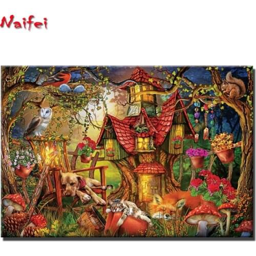 5D Diy Diamond Painting Fantasy Magic Forest Animals Cross Stitch Full Square Diamond Embroidery Mosaic Handmade Home Decor