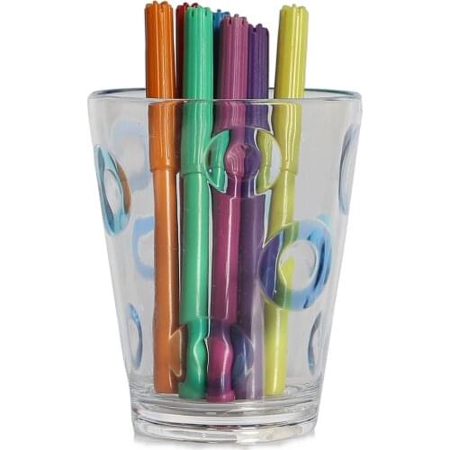 71087TX-0002-K SIA Pen Holder Blue Ring Pattern Office Gadget 8x8x10cm 350ml