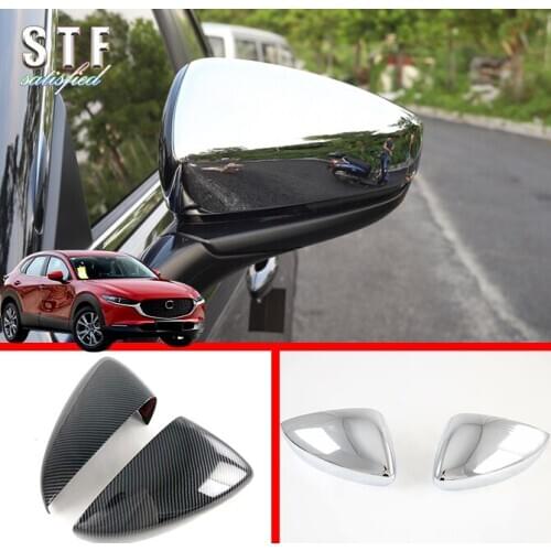 ABS Car Accessories Side Mirror Cover Trim Rear View Cap Overlay Molding Garnish For Mazda Cx-30 Cx30 2020 2021