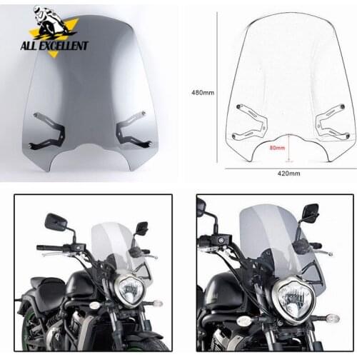 Motorcycle Accessories Windscreen Windshield Shield Screen Protector with Bracket For 2015-2018 Kawasaki VN650 Vulcan S 650