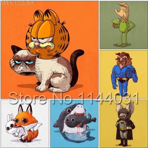 Diamond Embroidery Animals Food Chain DIY Diamond Painting Predator & Prey Diamond Painting Cross Stitch Rhinestone Decoration