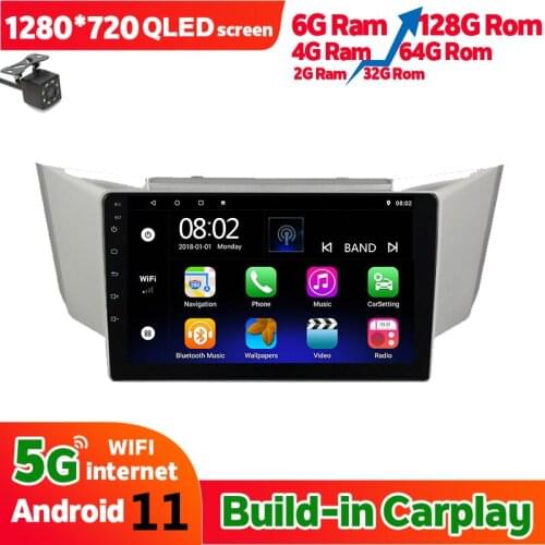 NEW 6GB ram 128GB rom Car Radio Navigation GPS Bluetooth Player 9 Inch Screen For Lexus RX300 RX330 RX350 20032009 Android 11