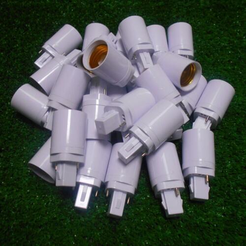 White Retardant PBTbombillas led g24 to e27 adapter converter e27 to g24 bulb holder adapter 2pin 85-220Vlampenstar