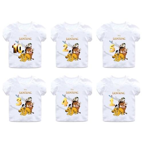 Disney Lion King Brand New Cotton Children T-shirt Short-sleeve T Shirt Short Sleeve white Color T Shirt T-shirts for Kid Tops