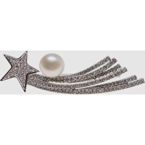 Amorita boutique design Shooting star pearl brooches