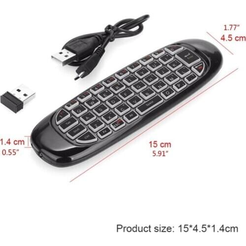 C120 RGB 7 Backlight Fly Air Mouse Wireless Backlit Keyboard 2.4G Remote Control