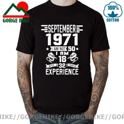 Vintage January February March April May 1971 T shirt men male June July August September October November December 1971 T-shirt