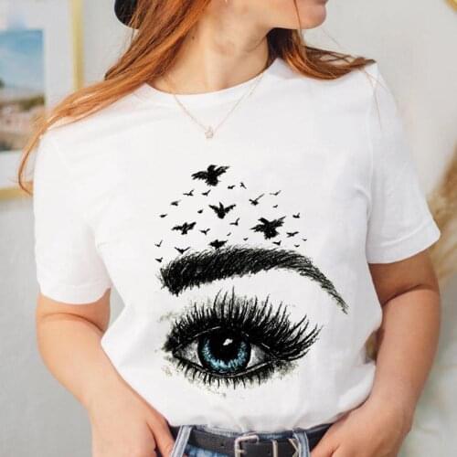 Graphic Watercolor New Style T Shirt Tee Fashion Women Lady Cartoon Top Clothing Female Short Sleeve Lovely T-shirt Clothing