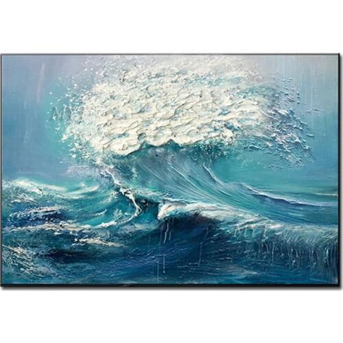 A rough Sea Abstract Oil Painting Modern Wall Art Living Room Picture Home Decoration Painting No Framed 100% Handpainted
