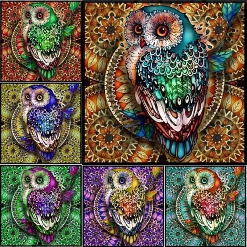 DIY Home Decoration Painting Square Diamond Animal owl Diamond Mosaic Painting Round Diamond Office Hanging Painting