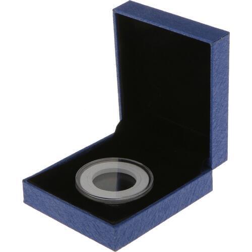 Presentation Box Display Case Gift For Single 38MM Coin Money Boxes Home Decor Blue