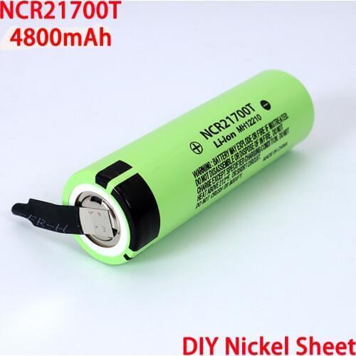 3.7V NCR21700T 4800mAh li-lon battery 21700 15A 5C Rate Discharge ternary Electric Car lithium batteries DIY Nickel sheets