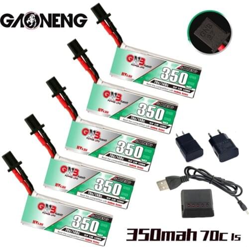 GNB 1S 3.8V HV Lipo Battery 350mAh 70C/140C GNB27 Plug for RC Racing Drone DIY Accessories Replacement Spare Parts And Charger