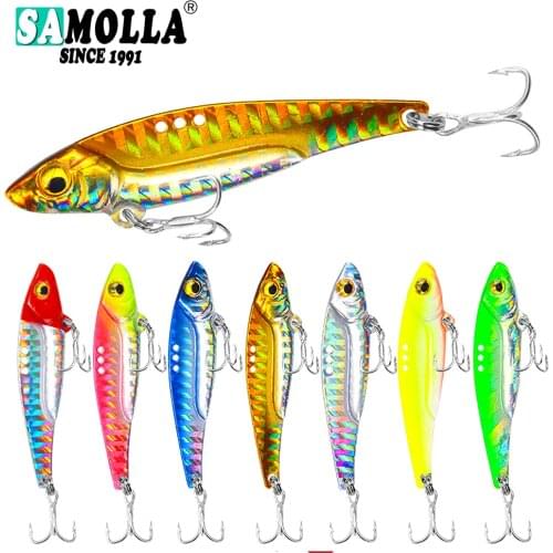 Metal Vib Fishing Lure Weights8-20g Long Shot Slots Hook Metal Jig Articulos De Pesca Isca Artificial Bass Bait Deep Sea Fishing