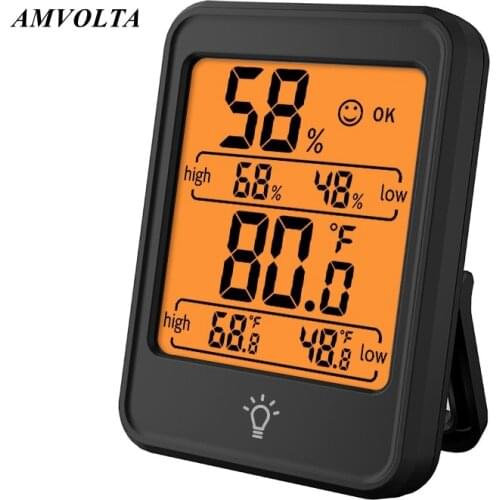 Amvolta New Digital Thermometer Hygrometer Backlight Weather Station Temperature Humidity Meter for Baby Room