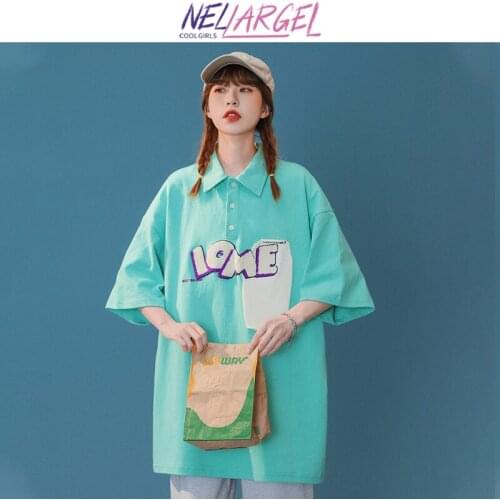 NELLARGEL Women Harajuku Patchwork Letter Graphic T Shirts 2021 Summer Female Y2k Kawaii Korean Fashion Blouses Girl Vintage Tee