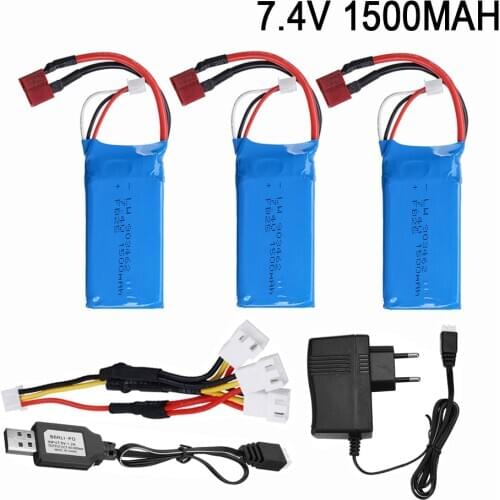 Upgrade 7.4V 1500mAh Lipo battery For FT009 RC Boat speedboat battery Lipo 2S 7.4 V 1500 mah for wltoys 144001 12428 RC car