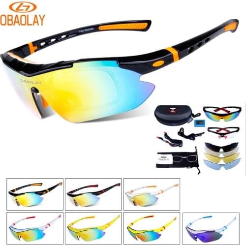 OBAOLAY Cycling Glasses Polarized Cycling Sunglasses Men Road MTB Bike Bicycle Night Vision Glasses Fishing Riding Goggle Cyclin