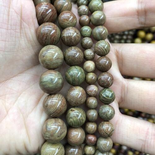 Wholesale 1string of 15" Natural Green Banded Stone Jaspe r Beads 6mm 8mm 10mm 12mm Full Strand for jewelry making