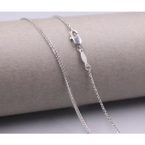 Real Platinum 950 Necklace Womens Female 1.1mmW Wheat Chain 18inch Neckalce Platinum 950 Jewelry