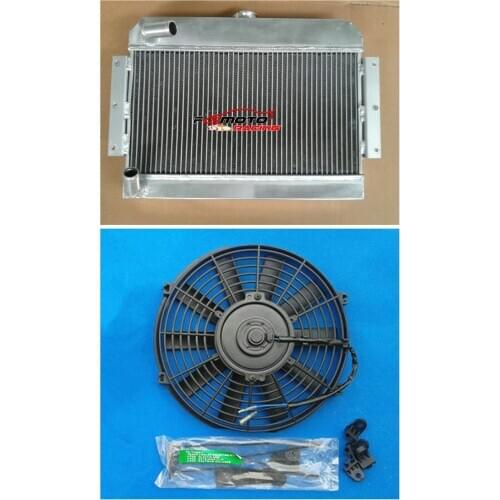 Full Aluminum Racing Radiator + FAN For MGB GT/Roadster TOP-FILL 1968-1975 1974 1973