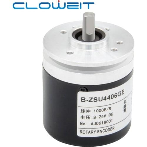 Longwe 44mm IP67 Incremental Encoder 6mm Shaft Rotary Switch AB 2 Phases 10-1024-2500-3600 360 400 500 PPR 5-24VDC