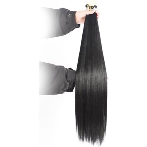 Straight Synthetic Crochet Braiding Hair Extensions Fake Hair For Crochet Braids Pre-Stretched Synthetic Hair Strand Hook Braid