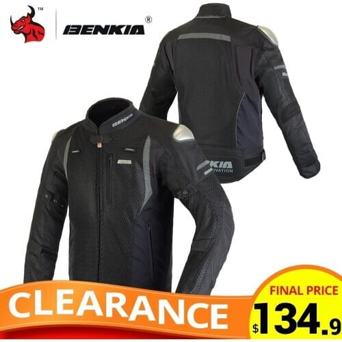 CLEARANCE Benkia Motorcycle Jacket Protective Gear Summer Off-Road Motorbike Riding Jacket Breathable Body Armor JW69