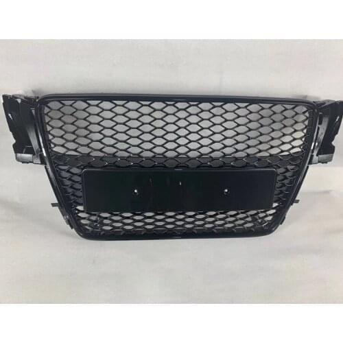 For RS5 Style Front Sport Hex Mesh Honeycomb Hood Grill Gloss Black for Audi A5/S5 B8 2008 2009 2010 2011 Without Emblem