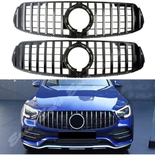 Car Front Racing Billet Bumper Grille Upper Facelift Grill Cover For Mercedes Benz X253 W253 GLC Class 2020 2021 Deluxe
