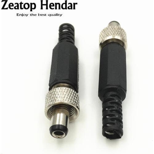 10Pcs Lockable 5.5mm x 2.5mm 5.5*2.1mm DC Male Power Plug with Screw Nut Locking Connector