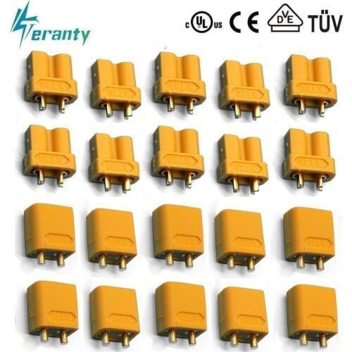 20pcs/sets T Plug XT30 XT90 XT60 Plug For RC Lipo Battery Male Female Bullet Connectors Plugs For Aircraft accessories parts