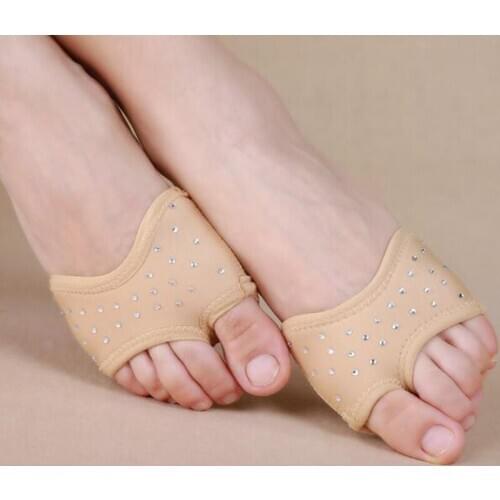 Hot-Sale Two Holes Foot-Thongs with Crystals on Sexy Bellydancing Toe Pad Modern Dancing Latin shoes Sandals Paws Foot Thong