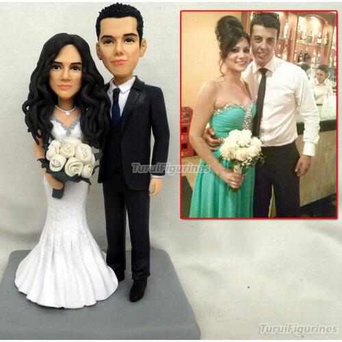 Custom Handmade Bride & Groom Wedding Cake Topper gift great idear cake topper birthday souvenir by Turui Figurines handcrafted