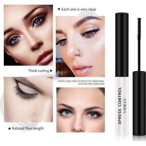 Bushy Mascara Waterproof Non-Smudge Silicone Brush 3d Colossal Black Mascara Fibre Eye Makeup