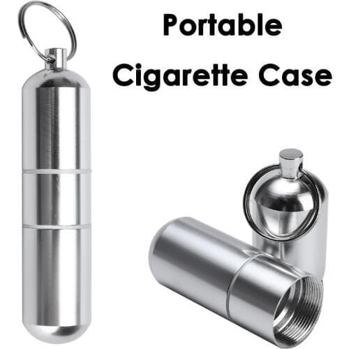 Stainless Steel Waterproof Sealed Cigarette Case Portable Silver Cigarette Box Multi-function Storage Boxes Bins Medicine Bottle