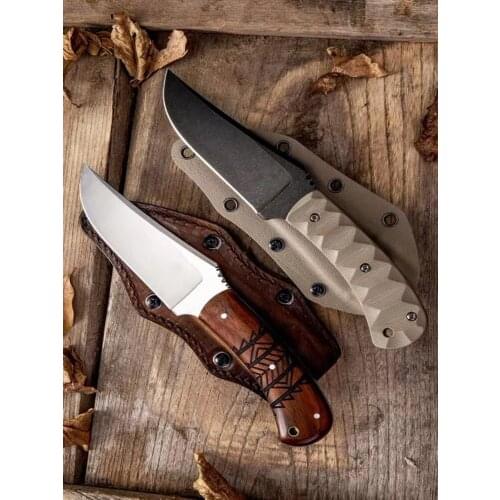 High Quality tactics fixed knife DC53 steel blade 61HRC G10 or Wood handle outdoor camping hunting survival knives EDC tools