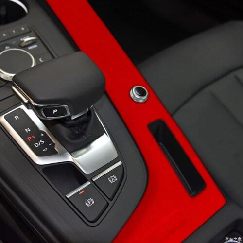 Suede Car Interior Gear Shift Side Frame Panel Cover Trim Sticker Fit For Audi A4L 2017-2021